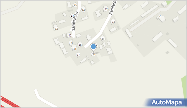 Zamiechów, Zamiechów, 36, mapa Zamiechów