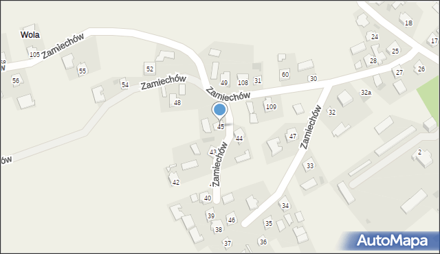 Zamiechów, Zamiechów, 45, mapa Zamiechów