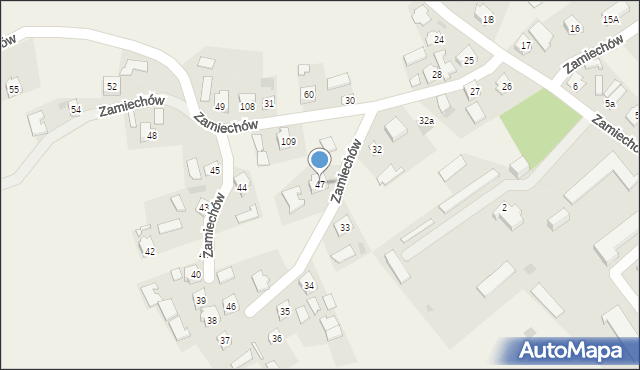Zamiechów, Zamiechów, 47, mapa Zamiechów
