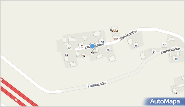 Zamiechów, Zamiechów, 59, mapa Zamiechów