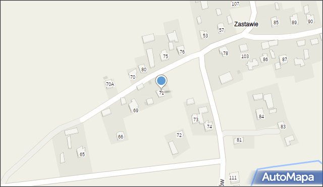 Zamiechów, Zamiechów, 71, mapa Zamiechów