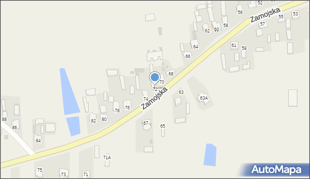 Zamłynie, Zamojska, 72, mapa Zamłynie