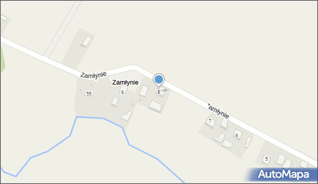 Zamłynie, Zamłynie, 8, mapa Zamłynie