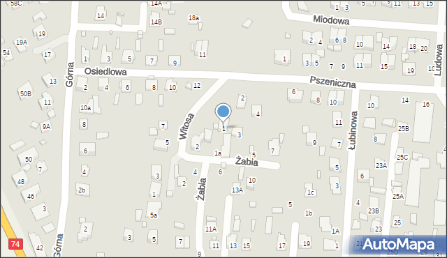 Zamość, Żabia, 1, mapa Zamościa
