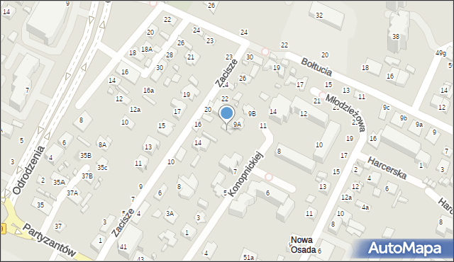 Zamość, Zacisze, 18A, mapa Zamościa