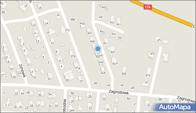 Zamość, Zagrodowa, 41c, mapa Zamościa