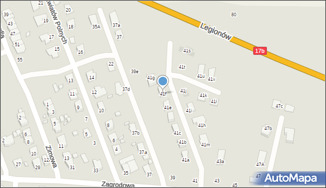 Zamość, Zagrodowa, 41f, mapa Zamościa