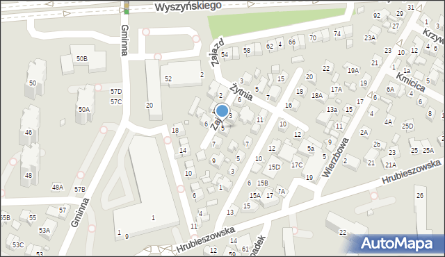 Zamość, Zajazd, 5, mapa Zamościa