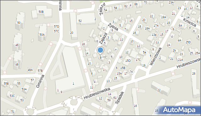 Zamość, Zajazd, 9, mapa Zamościa