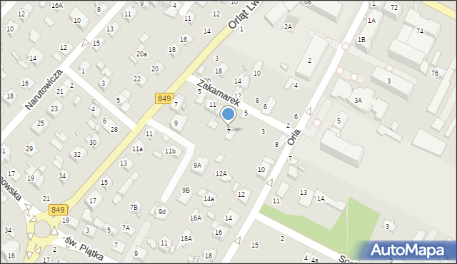 Zamość, Zakamarek, 7, mapa Zamościa