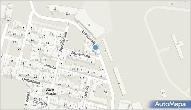 Zamość, Zamenhofa Ludwika, dr., 1, mapa Zamościa