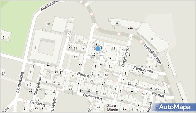 Zamość, Zamenhofa Ludwika, dr., 10, mapa Zamościa