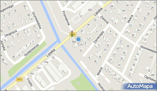 Zamość, Zamknięta, 10A, mapa Zamościa