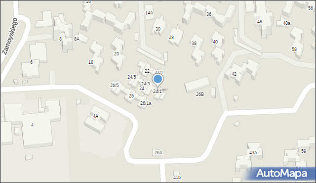 Zamość, Zamoyskiego Jana, hetm., 24/1, mapa Zamościa