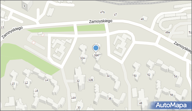Zamość, Zamoyskiego Jana, hetm., 34A, mapa Zamościa