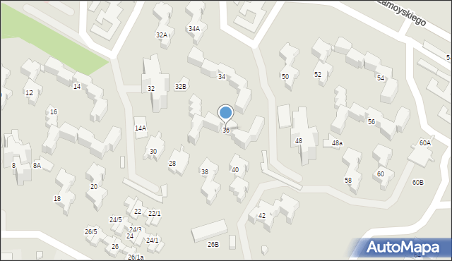 Zamość, Zamoyskiego Jana, hetm., 36, mapa Zamościa