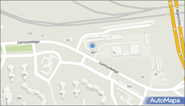 Zamość, Zamoyskiego Jana, hetm., 49a, mapa Zamościa