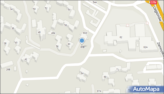 Zamość, Zamoyskiego Jana, hetm., 60B, mapa Zamościa