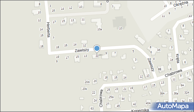 Zamość, Zawiszy Franciszka, ks., 11, mapa Zamościa