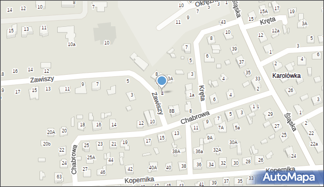 Zamość, Zawiszy Franciszka, ks., 4, mapa Zamościa