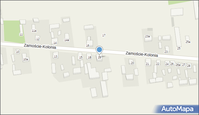 Zamoście-Kolonia, Zamoście-Kolonia, 19, mapa Zamoście-Kolonia