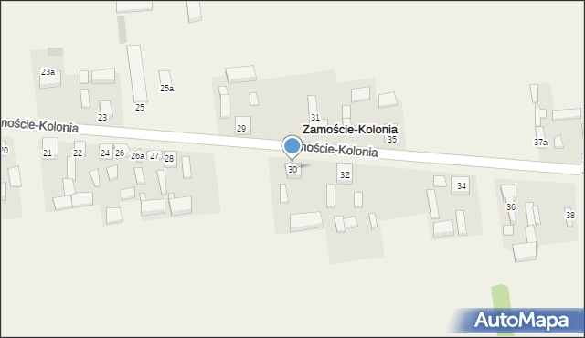 Zamoście-Kolonia, Zamoście-Kolonia, 30, mapa Zamoście-Kolonia