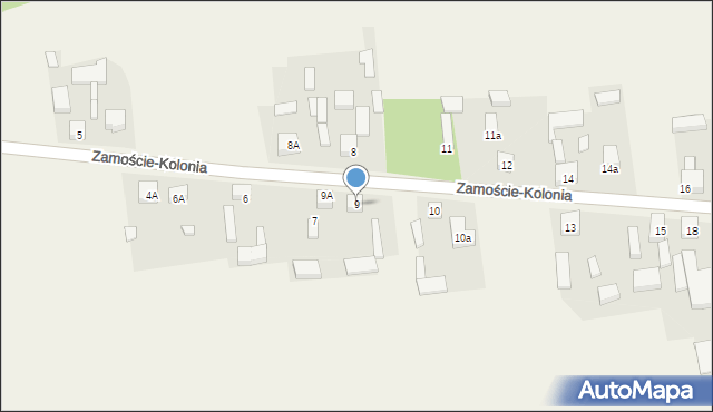 Zamoście-Kolonia, Zamoście-Kolonia, 9, mapa Zamoście-Kolonia