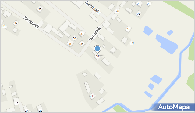 Zamostek, Zamostek, 34, mapa Zamostek