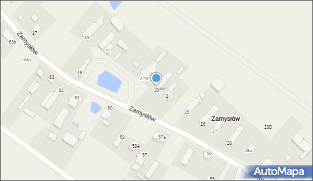 Zamysłów, Zamysłów, 23, mapa Zamysłów