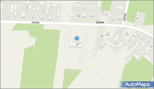 Zanie, Zanie, 19, mapa Zanie