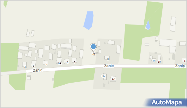 Zanie, Zanie, 7b, mapa Zanie