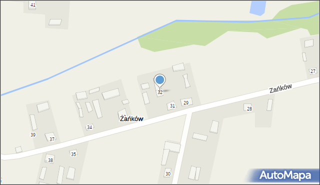 Zańków, Zańków, 32, mapa Zańków