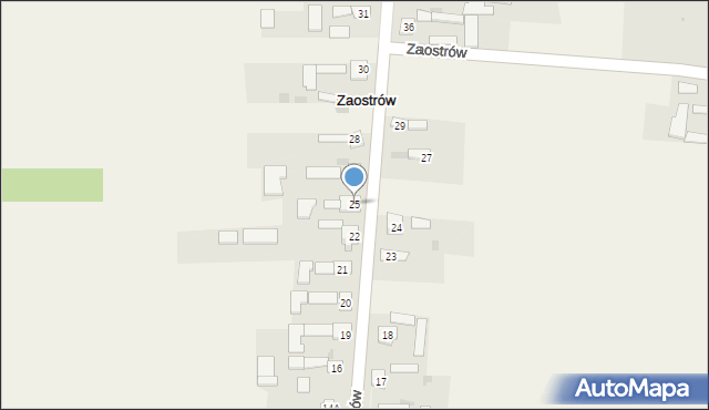 Zaostrów, Zaostrów, 25, mapa Zaostrów