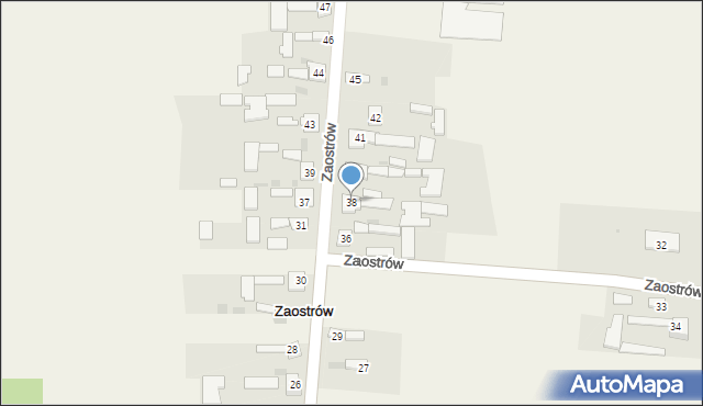 Zaostrów, Zaostrów, 38, mapa Zaostrów