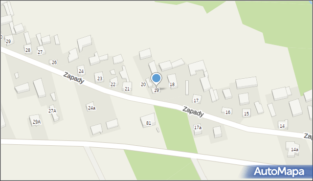 Zapady, Zapady, 19, mapa Zapady