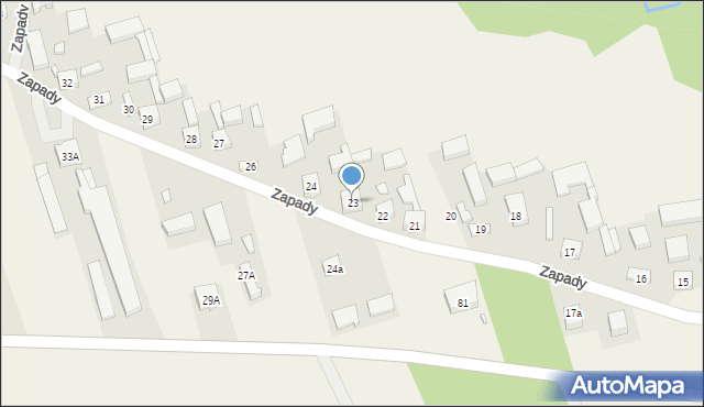 Zapady, Zapady, 23, mapa Zapady