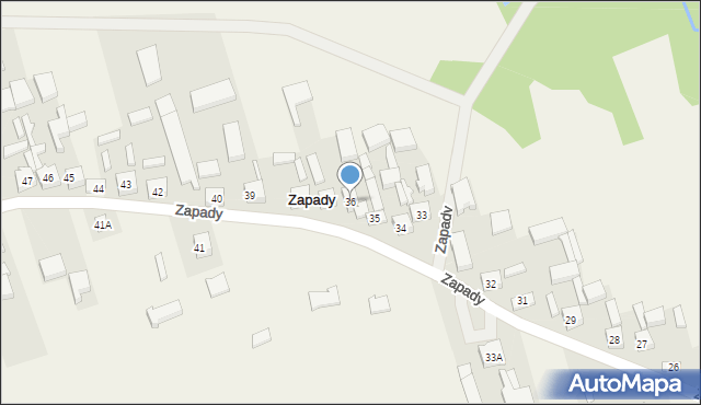 Zapady, Zapady, 36, mapa Zapady