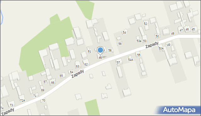 Zapady, Zapady, 60, mapa Zapady