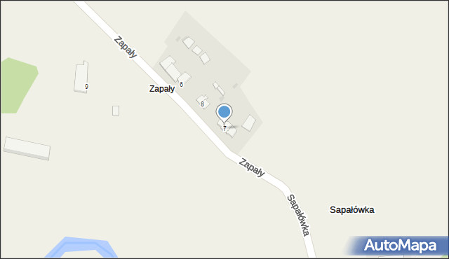 Zapały, Zapały, 7, mapa Zapały