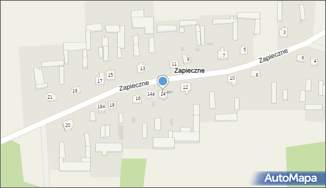 Zapieczne, Zapieczne, 14, mapa Zapieczne