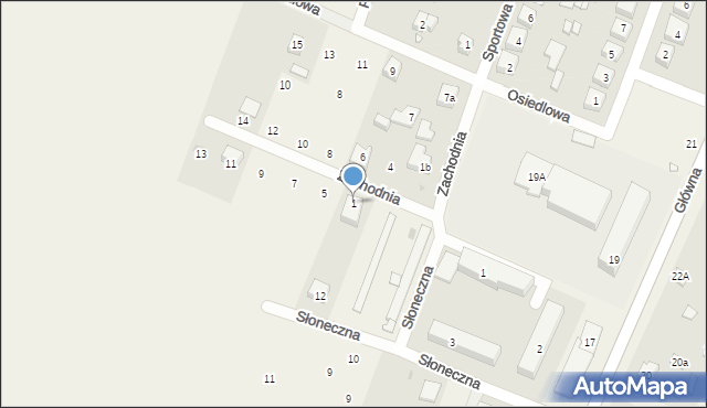 Zapolice, Zachodnia, 1, mapa Zapolice