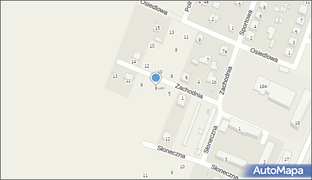 Zapolice, Zachodnia, 7, mapa Zapolice