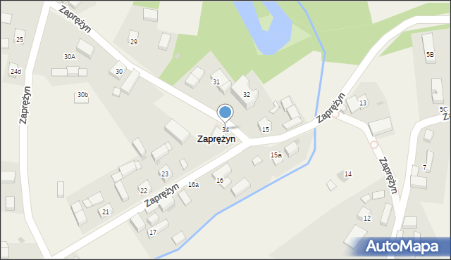 Zaprężyn, Zaprężyn, 34, mapa Zaprężyn