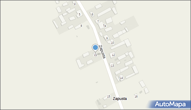 Zapusta, Zapusta, 11, mapa Zapusta