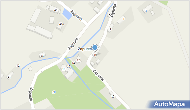 Zapusta, Zapusta, 10, mapa Zapusta