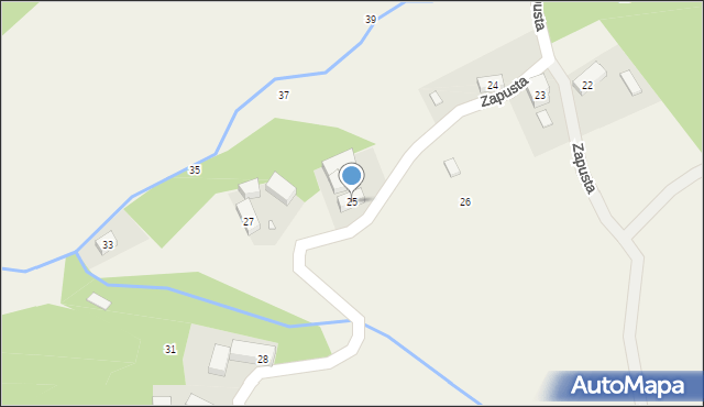 Zapusta, Zapusta, 25, mapa Zapusta