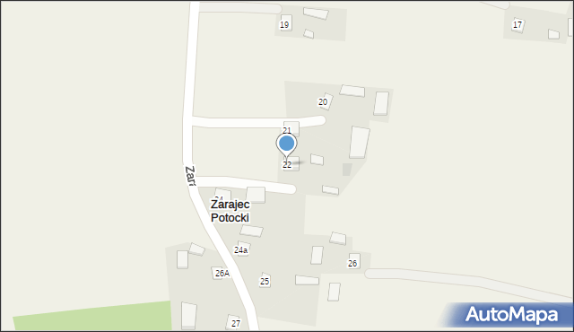 Zarajec Potocki, Zarajec Potocki, 22, mapa Zarajec Potocki