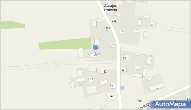 Zarajec Potocki, Zarajec Potocki, 28, mapa Zarajec Potocki