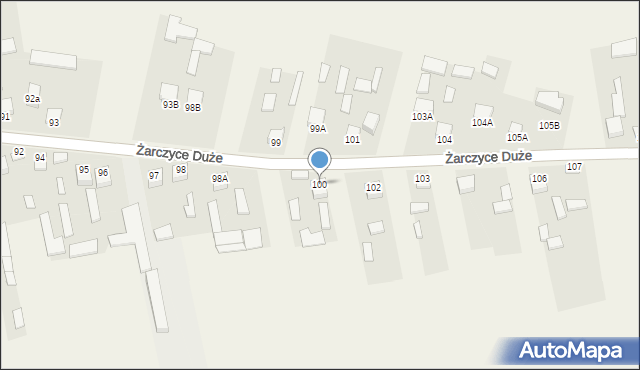 Żarczyce Duże, Żarczyce Duże, 100, mapa Żarczyce Duże