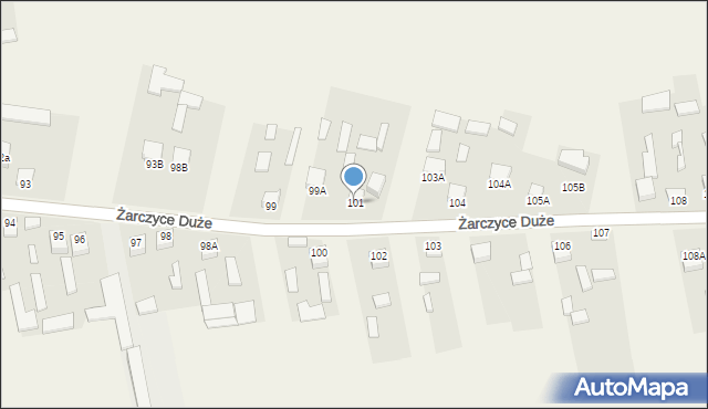 Żarczyce Duże, Żarczyce Duże, 101, mapa Żarczyce Duże